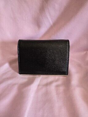 Halogen Black Saffiano Leather Card Holder Wallet